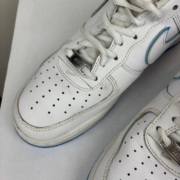 Nike Air Force 1 \'07 Low White University Blue Sole Sneakers Shoes Men\'s 9.5